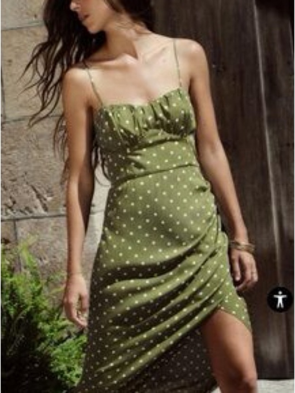 Green Zara dress sz M
